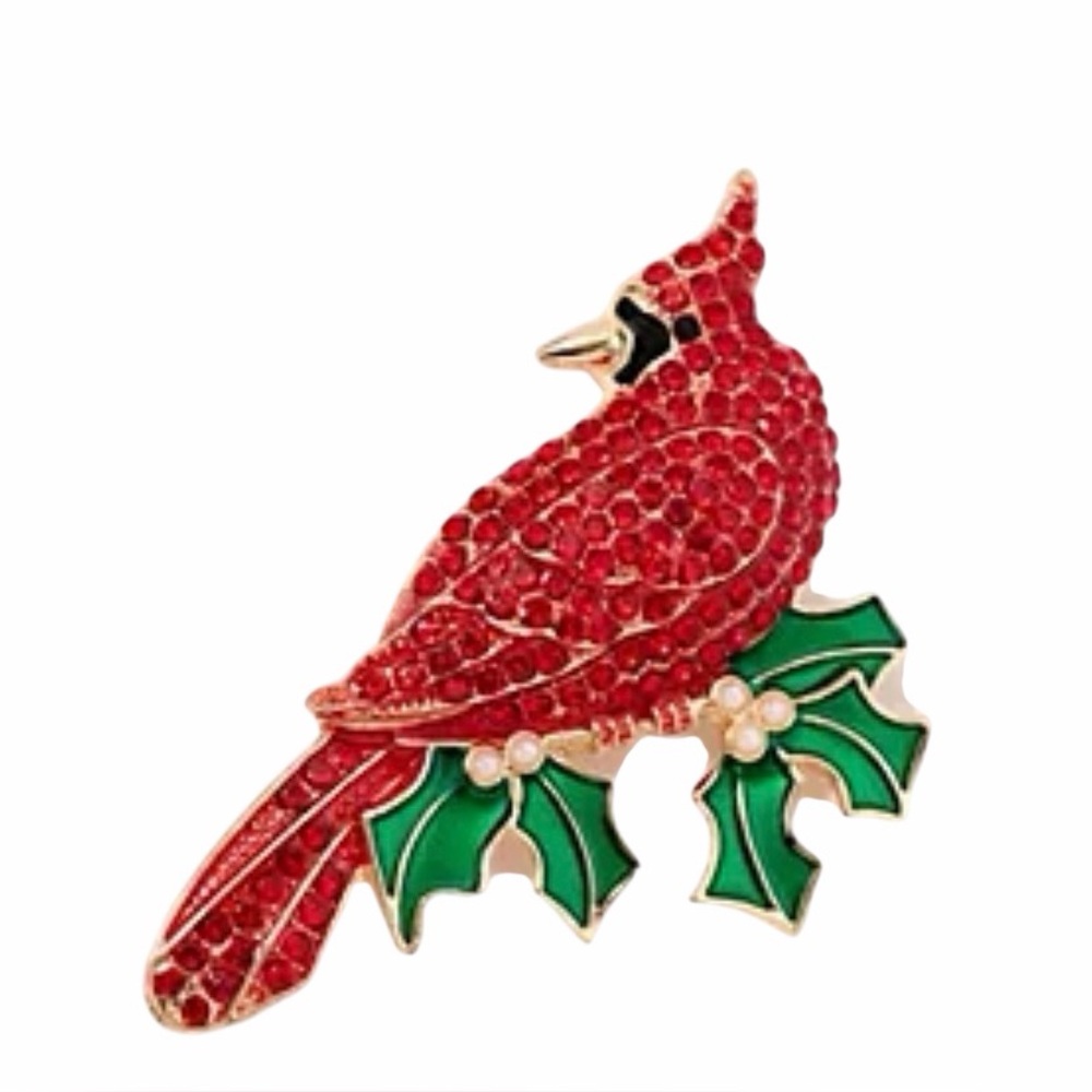 Denim & Co. Cardinal Brooch